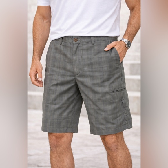 Greg Norman Collection Other - Greg Norman Collection Plaid Gray Flat Front Shorts Size 34
